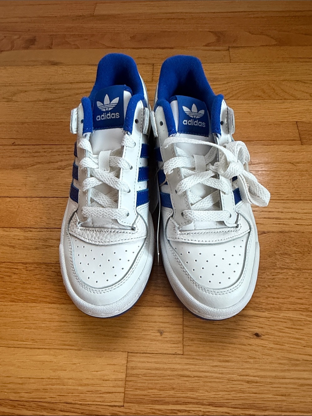 adidas Kids White & Royal Blue Low-Top Sneakers